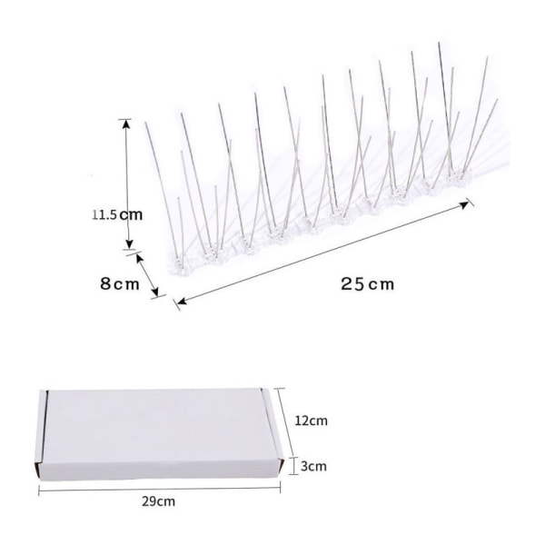 2 stk fuglespikes for duer, rustfrie fuglespikes, fuglespikes mot fugler, fuglespikes mot duer, fugleskremselspiker, for tak, vegger, fugler