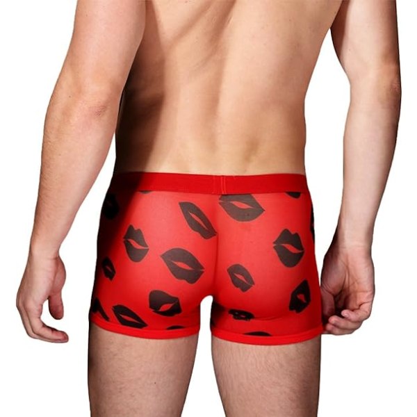 Herrunderkläder Mesh Andas Kalsonger Låg Midja Coola Boxershorts (L, röd）