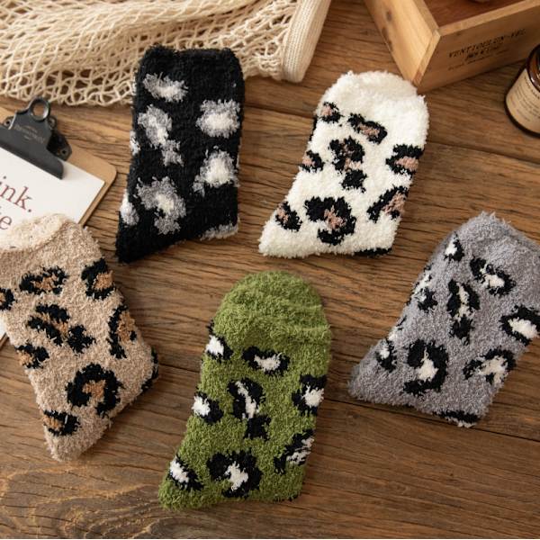 5 par damstrumpor varma tofflor strumpor vinter fluffiga strumpor mysiga strumpor atletisk fleece