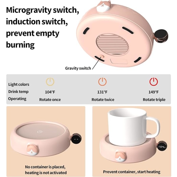 Kaffe Mugg Värmare, Automatisk Avstängning, Gravity Aktiverad, De Flesta Stil Koppar (Rosa C