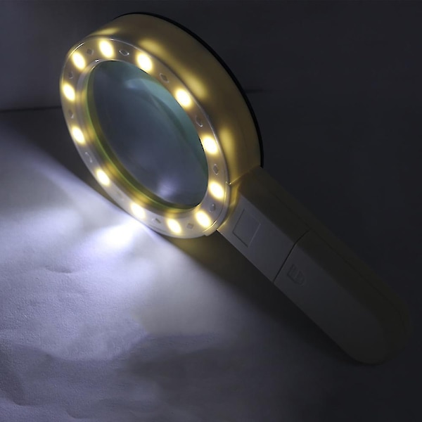 30x læseforstørrelsesglas med LED-lys - belyst læseforstørrelsesglas