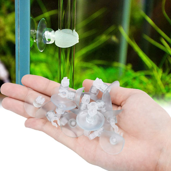 20 st transparenta akvarie-sugkoppar, 5 mm akvarie-sugkoppar med Tu