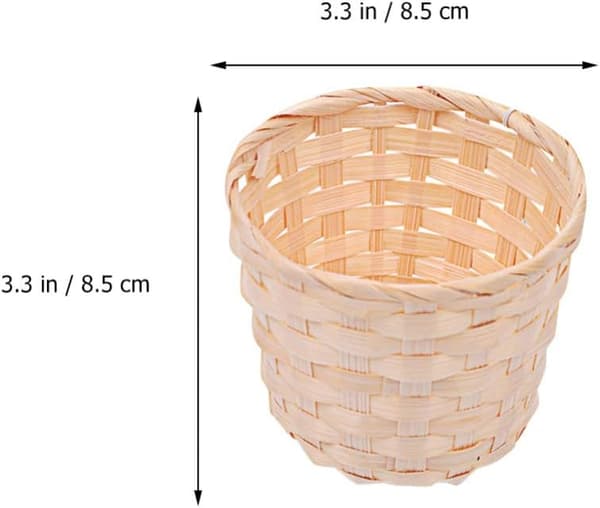 4 st Rattan Blomkorg Bambu Vävd Mini Korg Herbarium Planter Ba