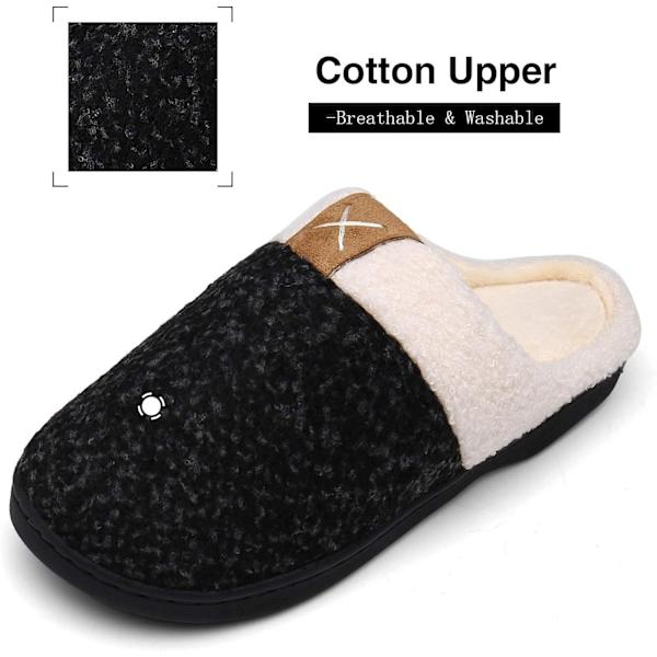 (M)Tøfler Menn Kvinner Vinter Tøfler Memory Foam Plysj Varme Hjemmetøfler Sklisikre Sko Tøfler,(40-41 28cm)