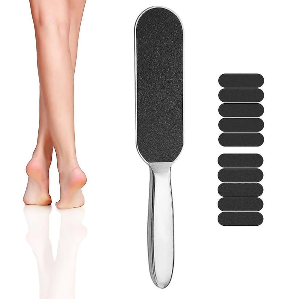 Brush Double-ended stainless steel foot scrubber Double-ended callus file