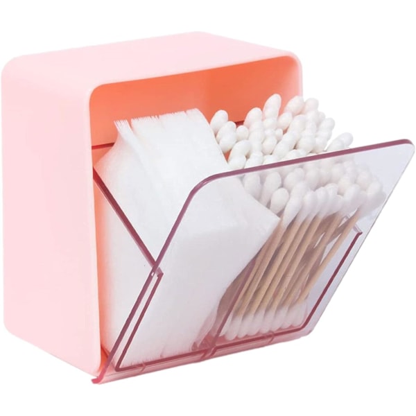Bomuldsvatpindsholder, Multifunktionel Opbevaringsflaskeholder med 2 Rum til Opbevaring af Makeup Pads i Bomuldsvatkugler