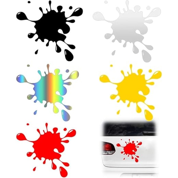 Car Sticker Splatter Stain Kit 5 ark til bil, køretøjer, scooter, knallert,