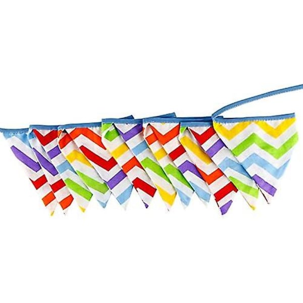 Farverige Vimpel Flag Banner, 3,2m Multifarvet Vimpel Banner Nylon Klud F