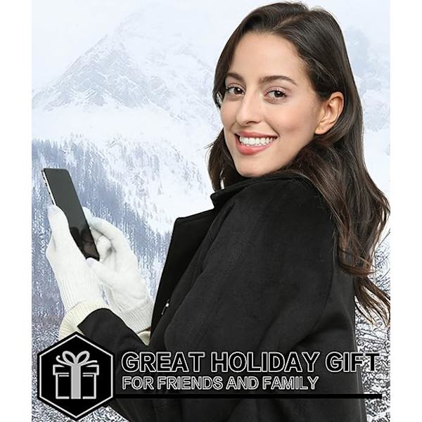 Dam vinter touchscreen ull magiska handskar varma stickade fleece foder