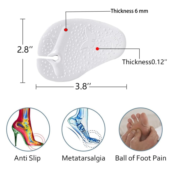 Forfod Metatarsal Puder til Thong Sandaler Flip Flops, Sandaler, Hæle, Herre