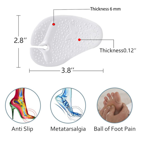 Förfots metatarsal dynor för tofflor, flip-flops, sandaler, klackar, herrskor