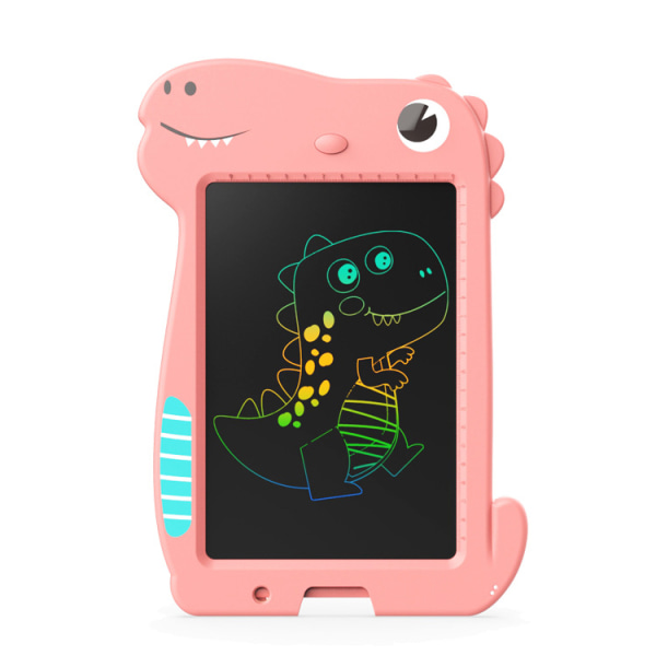 LCD-kirjoitustaulu lapsille, dinosaur-lasten piirustustaulu, taaperoille tarkoitetut opetuslelut, piirustustaulu lapsille 2 3 4 5 6 7 vuotta vanhoille, doodle-taulun lahjat (vaaleanpunainen)