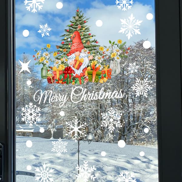 Jultomte Snöflinga Väggdekal