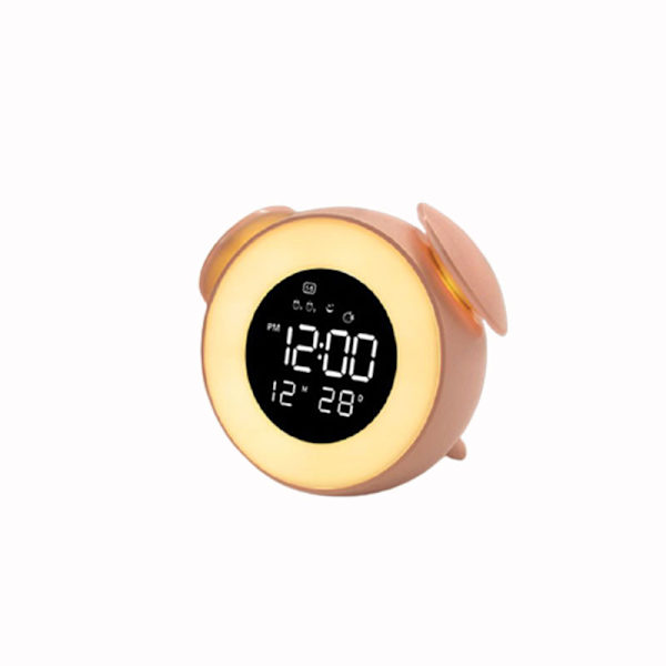 Ljus väckarklocka, barnens väckarklocka LED sänglampa, simulering av soluppgång och solnedgång, 145*86*130MM rosa färg