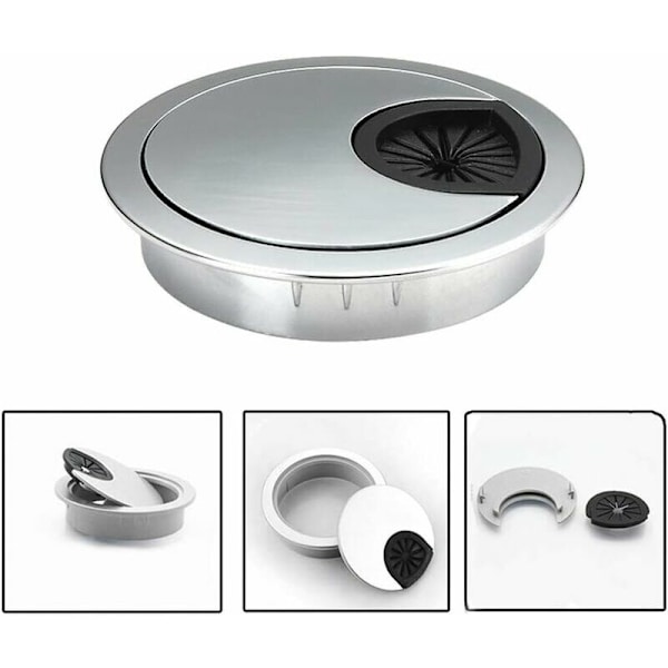 2 kpl pyöreä upotettu kaapeli pöytä läpivienti kaapeli reikä kansi pöydälle pöytä läpivienti sinkkiseos halkaisija 60mm