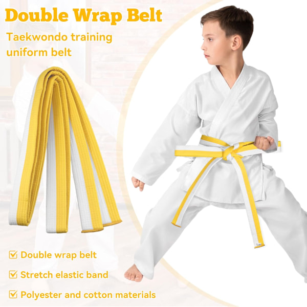 Judo Karate Bælte Martial Arts Karate Judo Taekwondo Bælte til Karate Karate Hvid Gul til Børn Voksne 260cm