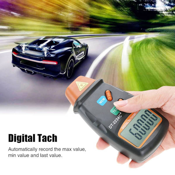 Digital Varvtalmätare och Detektorer DT 2234C Digital LCD Foto Varvtalmätare Ingen Varvtalmätare Mätare Varvtalmätare för Små Motorer Rörelse, Hastighet Kraft