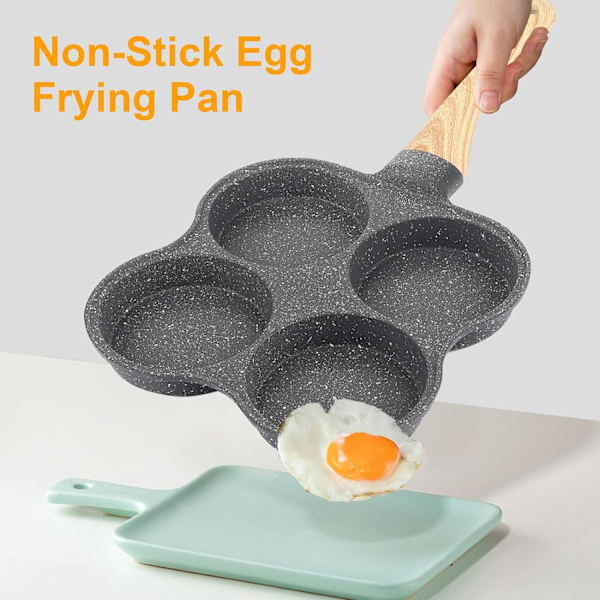 4-håls omelettpanna Non-stick stekpanna för induktionsspis