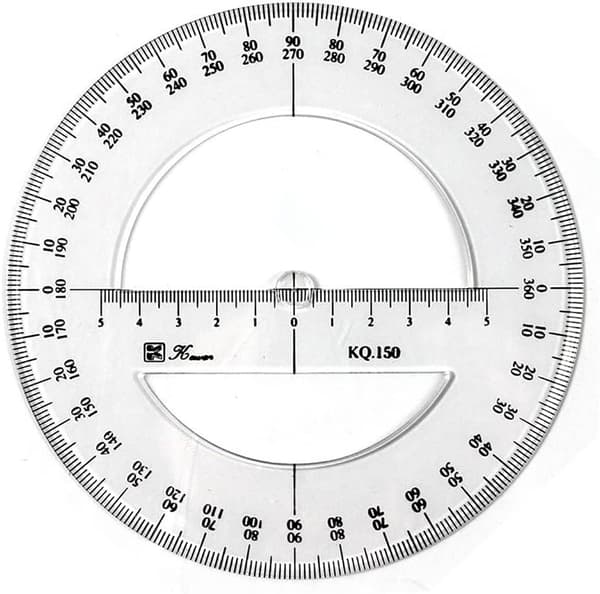 15cm Plast 360 Full Circle Protractor Matematikk Måleverktøy Full Medium Ang