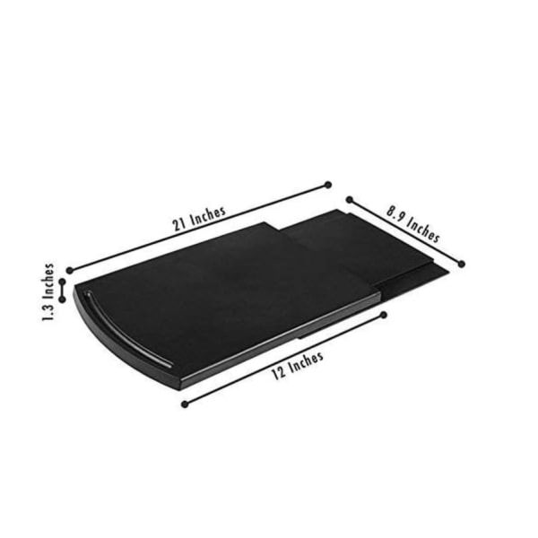Skydebakke til kaffemaskine 30 cm, 12'' ~ 21'' under skabet bordplade kaffemaskine skyder rullende vogn til køkken små apparater (2 pakke sort)