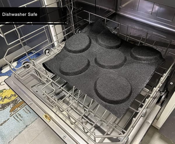 Hamburgerbrødform, Rund bradepande, Perforerede brødforme, Silikone, Non-stick, Hamburgerform, 8 hulrum (43*30*4 cm)
