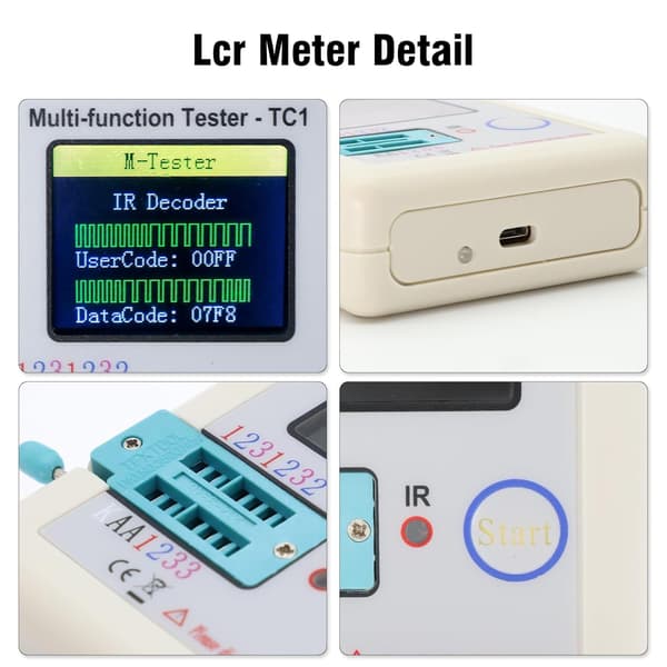 TC1 Transistor Tester RUIZHI LCR-T7 Transistor Meter ESR Meter Multifunktionstester TFT LCR Transistor Tester Multifunktions Transistor Tester kompatibel