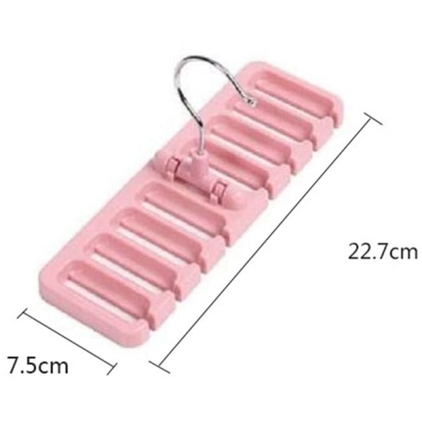 Bælteholder Hyldeholder 10 Slots Slips Bælte Tørklæde Rack Organizer Skab Heavy Duty Plastik Garderobe Pladsbesparende, pink