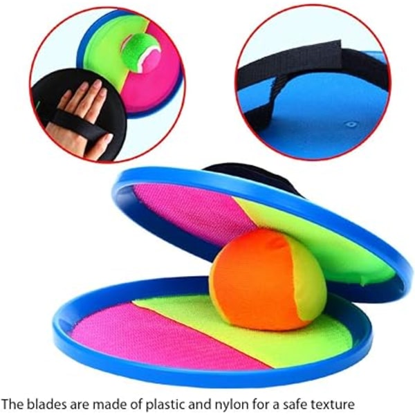 2 Set Ball Toy Paddle Catch and Toss Game Set Handheld Stick 7\" Disc för Ch