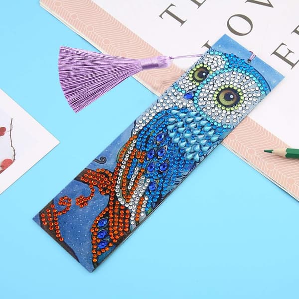 DIY Diamantmaleri Bogmærke, 5D Diamantmaleri Bogmærke Læder Kvast B