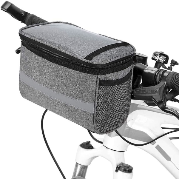Polkupyörän ohjaustankolaukku, eristetty etutasku Mtb-ohjaustankolaukku, harmaa