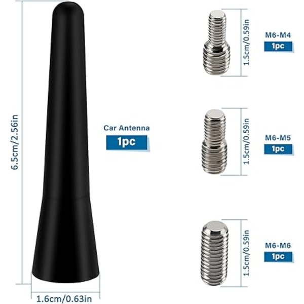 6,5 cm Mini Kort Bilantenn, FM/AM Bilantenn Stång, Universell Mini Bilantenn