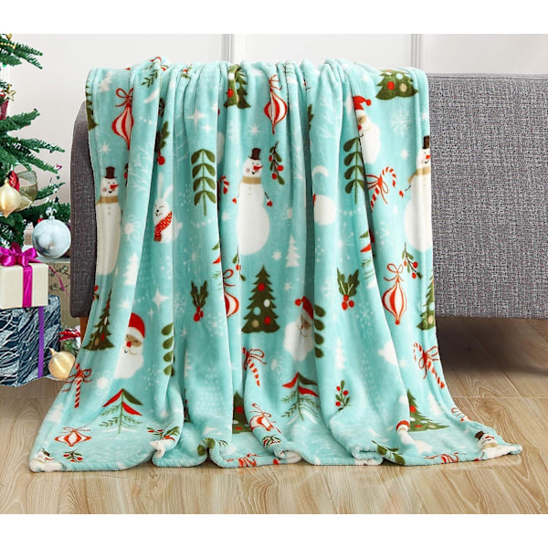 Elegant Comfort Lyxig Super Mjuk Jultryckt Fleecefilt - Jultema Heminredning Fuzzy Varm och Mysig Pläd för Vinterbädd, Soffa och G