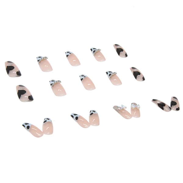 Falske negler kiste lange akryl full dekning leopard print negler tips 24PCS