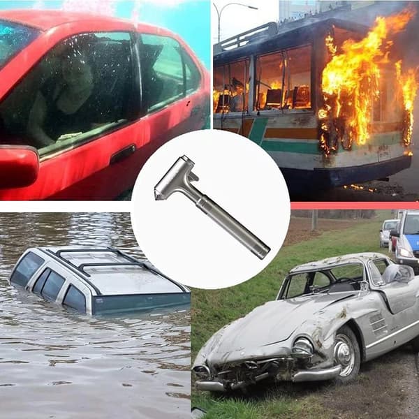 Premium Auto Glasbrytare med Säkerhetsbälteskärare - Bilsäkerhetshammare