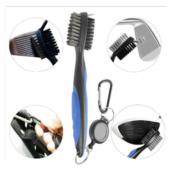 Golfbørste Retractable Groove Cleaner Dobbeltsidig Ergonomisk Design for Gol