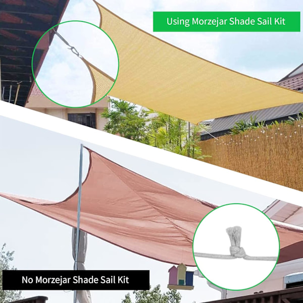 Skygge Sejl Hardware Kit - 304 Rustfrit Stål Solsejl Installationskit