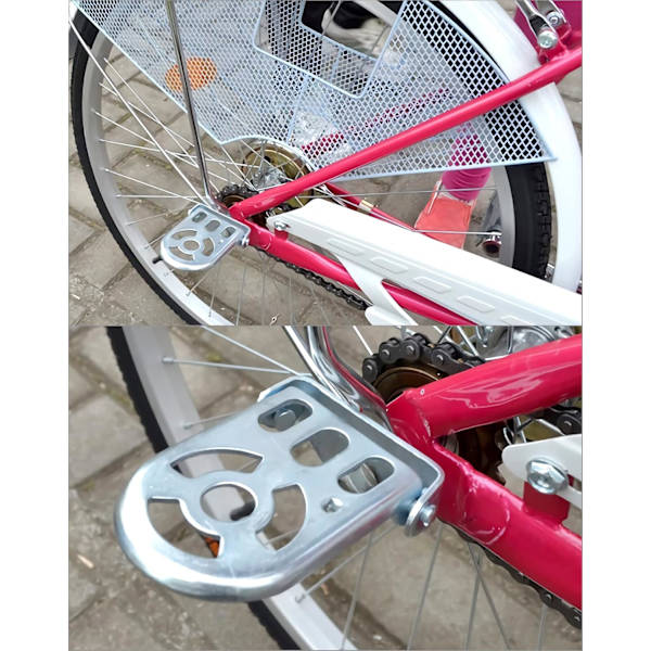 1 par cykel fodstøtte, heavy duty bagpedal til universal cykel