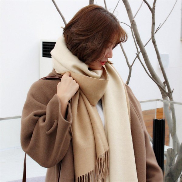 Modeskål til kvinder - kashmirskål brun+beige