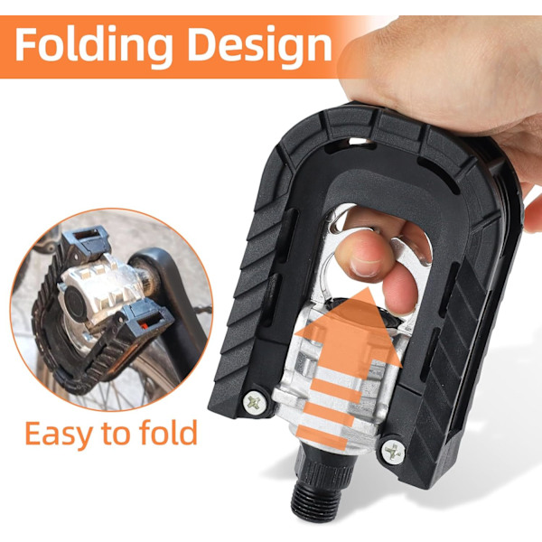 Cykelpedaler, Foldbare Cykelpedaler til Aluminium med Reflektorer til Bycykler, Foldcykler, Landevejscykler, MTB Cykler, Universelle Foldbare Pedaler