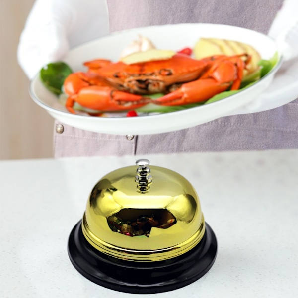 Bordsringklocka, serveringsklocka, leende bordsringklocka, receptionsklocka, husdjursklocka