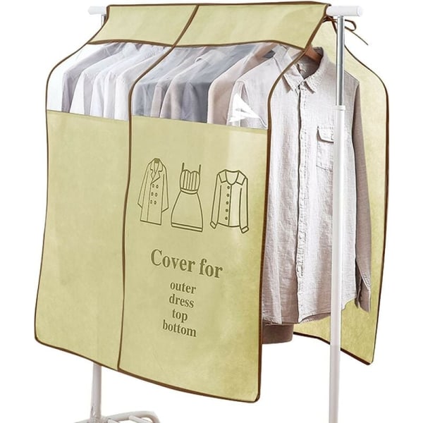 Universal cover vaatteille, joissa on läpinäkyvä ikkuna - 90*110cm, beige