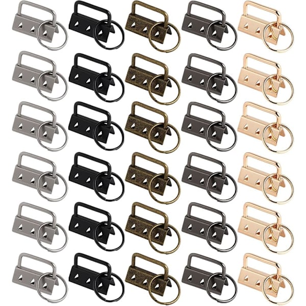 30 Styk Nøglering Hardware, 32mm Webbing Spænde med Nøglering, Nøglering Hardware og Håndledsrem, kompatible Nøglestropper, Lynlås, Skuldertaske, DIY Stropper