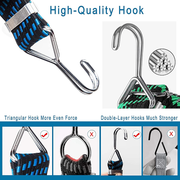 10 st Spiral Krokar, Rostfritt Stål Bungee-Snöre Krokar, Bungee-Snöre Krokar, Bungee-Snöre Krokar, för Tält, Cyklar, Bagagefästning, Fästkrokar