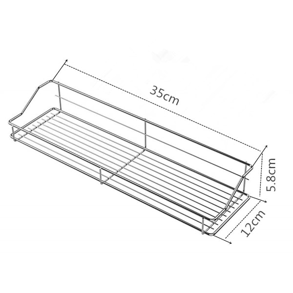 Dusjkurv Hylle Baderomsarrangør Kjøkken Krydderhylle Rustfritt Stål SUS304 - Ingen Boring