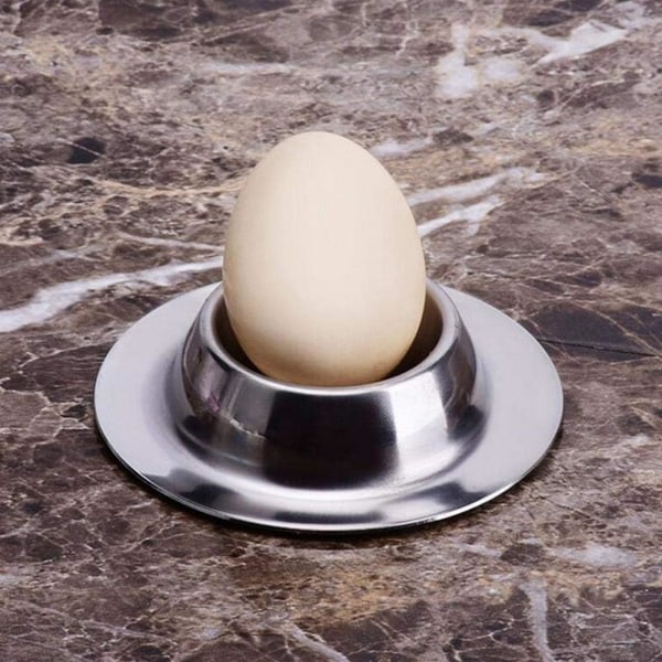 Eggekopper Tallerkener med bunn Rustfritt stål Enkel eggholder brettkopp for Br