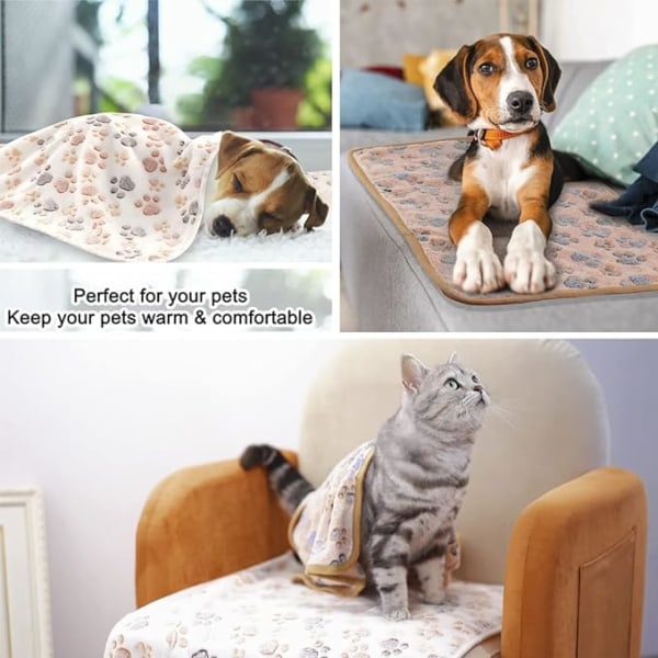3-pak katte- og hundetæppe - MIWOPET Soft & Warm Fleece Flannel P
