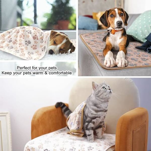 3-pakning teppe til katt og hund - MIWOPET Mykt og varmt teppe i fleece og flanell