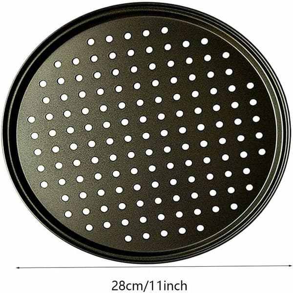 Pizza Punch Pan Karbonstål Multifunksjonell Perforert Ovnspan Non-Stick Pizzapanne