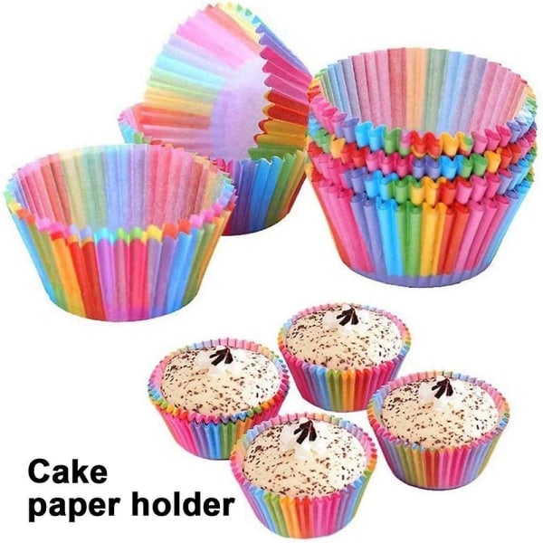 Cupcake Cases, Kagepapir Kop Rainbow Bagekopper Til Ovn Bryllupsfest Bi