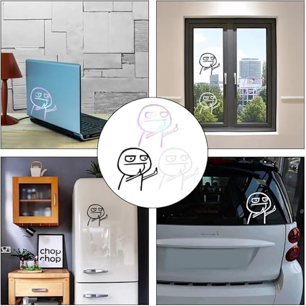 6 stk. Middle Finger Bilklistermærker Middle Finger Vinyl Decals Reflekterende C